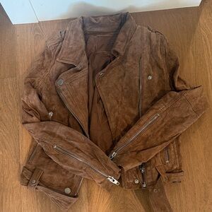 Blank NYC Tan Suede Leather Jacket